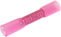 Heat Shrinkable Waterproof Pre-Insulated Red Double Grip Butt Splices 0.5mm² - 1.5mm² - 100 Pack 022.010.0134