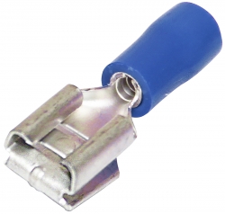 Quick Connect Piggy Back Blue 6.4mm X 0.8 Double Grip 1.5mm² - 2.5mm² - 50 Pack 022.010.0177