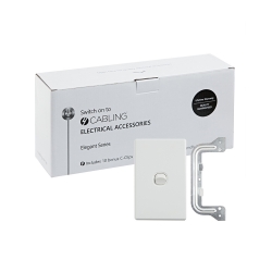 4C | Elegant Wall Switch 1 Gang 250V 16A - Vertical - 10 Pack with 10 FREE C-Clips 040.0.0083.10PACK