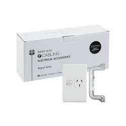 4C | Elegant Single Power Point 250V 10A - Vertical - 10 Pack with 10 FREE C-Clips 040.0.0095.10PACK