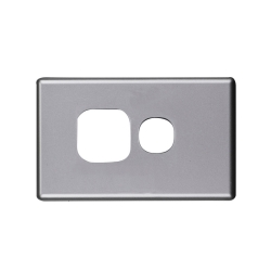 4C | Elegant Single GPO Aluminium Plate - Horizontal - Silver Matte 040.0.0108
