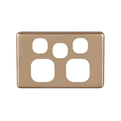 4C | Classic Double Power Point with Extra Switch Cover Plate - Gold 040.000.0040