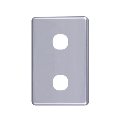 4C | Classic 2 Gang Switch Cover - Silver 040.000.0042