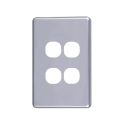 4C | Classic 4 Gang Switch Cover - Silver 040.000.0044