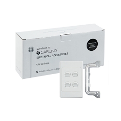4C | Ultima 4 Gang Switch 250V 16AX - Vertical - 10 Pack with 10 FREE C-Clips 040.000.0064.10PACK