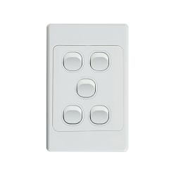 4C | Ultima 5 Gang Switch 250V 16AX - Vertical 040.000.0065