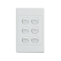 4C | Ultima 6 Gang Switch 250V 16AX - Vertical 040.000.0066
