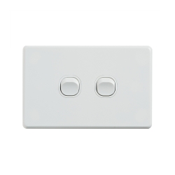 4C | Classic 2 Gang Switch 250V 16AX - Horizontal