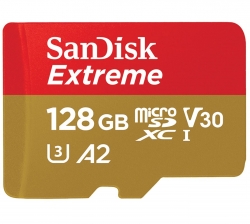 SanDisk 128GB Extreme microSD SDHC SQXAF V30 U3 C10 A1 UHS-1 160MB/s R 90MB/s W 4x6 SD Adaptor Android Smartphone Action Camera Drones