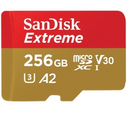 SanDisk 256GB Extreme microSD SDHC SQXAF V30 U3 C10 A1 UHS-1 160MB/s R 90MB/s W 4x6 SD Adaptor Android Smartphone Action Camera Drones