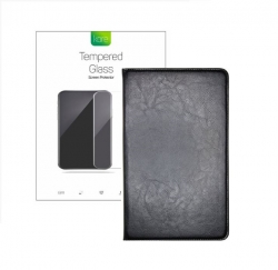 Kore Bundle Pack for Samsung Galaxy Tab A 10.1 - Binder Case & Tempered Glass Screen Protector - TPU Inner Book Case, Superior 9H Protection Glass