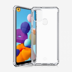 ITSKINS Spectrum 2M Drop Case - Samsung Galaxy A21s Clear/ Transparent- Stay Protected, Slim & Protective, Raised Corners, Drop Certified