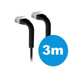 UniFi patch cable with both end bendable RJ45 3m - Black
