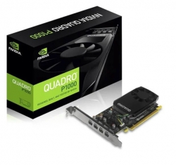 NVidia Quadro P1000 PCIe Workstation Card 4GB DDR5 4xmDP 4x5120x2880@60Hz 128-Bit 82GB/s 640 Cuda Core Single Slot Low Profile (126P9000200)