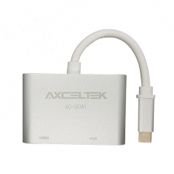 Axceltek AC-UCVH USB-C To VGA/HDMI 15cm Aluminium Adapter (AC-UCVH)