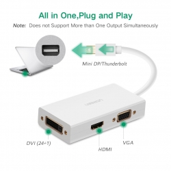 Ugreen Mini Dp To Hdmi/ Vga/ Dvi Converter 13.3cm 20417 Acbugn20417