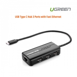 Ugreen Usb Type C Hub 3 Ports With Fast Ethernet 30289 Acbugn30289