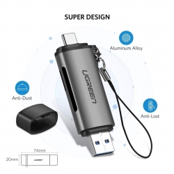 Ugreen Usb-C +Usb 3.0 Tf/ Sd Card Reader (ACBUGN50706)