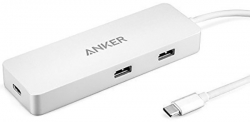 Anker Premium Usb-c Hub Power Delivery Port With Gigabit Ethernet Silver A8302h41