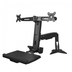 Startech Sit Stand Dual Monitor Arm - For 2 X 24in Monitors - Height Adjustable - Vesa Dual Monitor