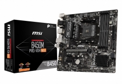 MSI B450M PRO-VDH MAX Micro-ATX Motherboard: B450 Socket AM4 For AMD Ryzen Processors 4x DDR4, 4x SATA 6Gb/s, M.2, USB 3.2 (B450M PRO-VDH MAX)