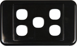 4cabling 5 Way Australian Style Wall Plate Black 05dwp05bk