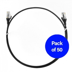 4C 2M Pack Of 50 Ethernet Network Cable. Black (004.004.2005.50PACK)