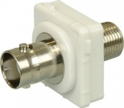 4cabling Bnc Female To F Type Female Insert (white Bezel) 05bcbf