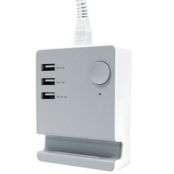 Astrotek Usb Charging Station Charger Hub 3 Port 5v 4a With 1.5m Power Cable White For Iphone Samsung