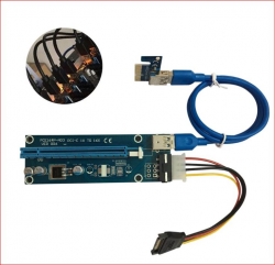 Cabac Pci-e Pci Express 16x Adapter Riser Card Extension Power Usb 3.0 Internal Cable - Used For