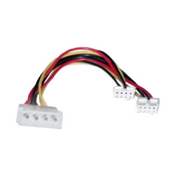8ware Molex Power Splitter Cable 2x3.5"f - 1x5.25"m 30cm Rc-5039
