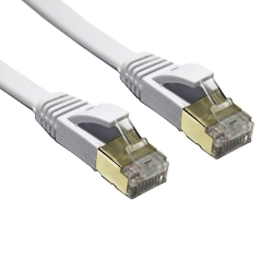 Edimax 1m White 10gbe Shielded Cat7 Network Cable - Flat Ea3-010sfw