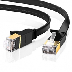 Edimax 3m Black 10gbe Shielded Cat7 Network Cable - Flat Ea3-030sfa