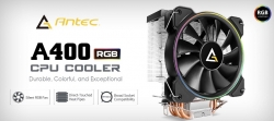 Antec A400 Rgb Cpu Air Cooler Direct Heat-Pipies Silent Rgb Pwm Fan Broad Socket Support Thermal