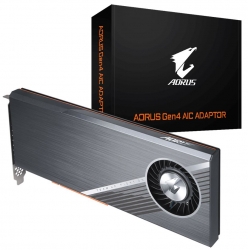 Gigabyte Aorus Gen4 Aic Adaptor - Easy One Click Raid By Aorus Storage Manager Full Pcie 4.0 Design Advanced Thermal Solution For Pcie 4.0 Ssd Gc-4Xm2G4