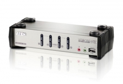 Aten 4 Port Usb Vga Kvmp Switch With Audio Osd And Usb 2.0 Hub - Cables Included Cs1734b