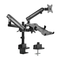 Brateck Aluminum Pole Mount Mechanical Spring Monitor With Laptop Holder Ldt20-C024Pml