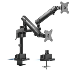 Brateck Dual Monitor Aluminum Slim Pole Held Mechanincal Spring Monitor Arm Ldt20-C024Up
