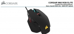 Corsair M65 Rgb Elite Tunable Fps Gaming Mouse Black 18000 Dpi Optical Icue Software. Ch-9309011-Ap