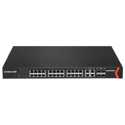 Edimax Gs-5424plc Long Range 24-port Gigabit Poe+ Web Smart Switch With 4 Rj45/ Sfp Combo Ports