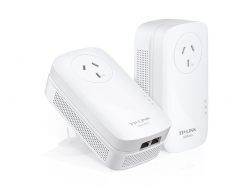 Tp-link Pa9020p Av2000 2-port Gigabit Passthrough Powerline Starter Kit Tl-pa9020p Kit