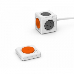 Allocacoc Powercube Extended 4 Outlets With Remote Control 1.5M - Grey (Ls) Powercube-1562