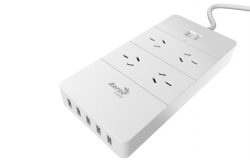 Aerocool Asa Qa4A5U2 Powerstrip W/ 4 Ac Outlet And 5 Usb Charging Ports 5V/ 2.4A Acas-Qa4A5U2-21