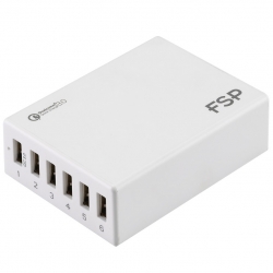 Fsp Amport 62 6 Ports Usb 62w Qc 3.0 White Quick Charger Amport 62w