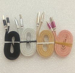 Generic Braided Flat Iphone 5 Lightning To Usb Data Cable 1M Multi-Colour Braidcable1M