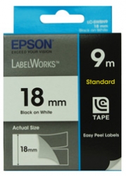 Epson Tape Standard 18mm Black/ White 9 Meter For Lw-300 & Lw-400 C53s626100
