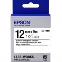 Epson Tape Standard 12Mm Black On White 9 Metres C53S654101