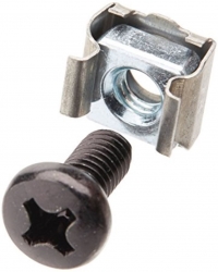 Astrotek M6 Cage Nuts & Screws 1pc Pack Black Color Oxide Finish Phillips Drive Length Fully Threaded CAGENUT-40