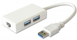 Astrotek Usb 3.0 2 Ports Hub To Gigabit Rj45 Ethernet Lan Network Adapter Converter Cable 15cm Cbat-usb-hublan
