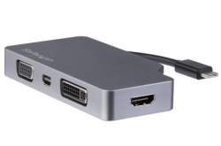 Startech Usb-C Multiport Video Adapter - Aluminum - Usb Type C To Vga / 4K Hdmi/ Mini Displayport/